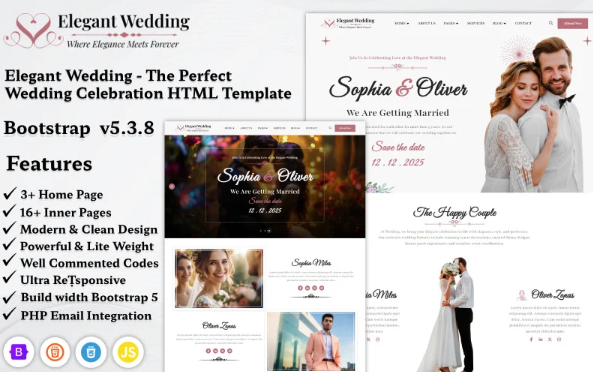 Elegant Wedding - Wedding & Wedding Planner HTML5 Template