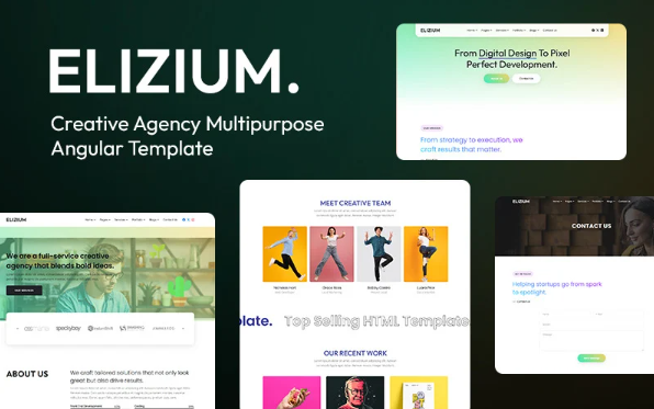 Elizium – Creative Business and Innovative Angular Template — Template by Templatemonster