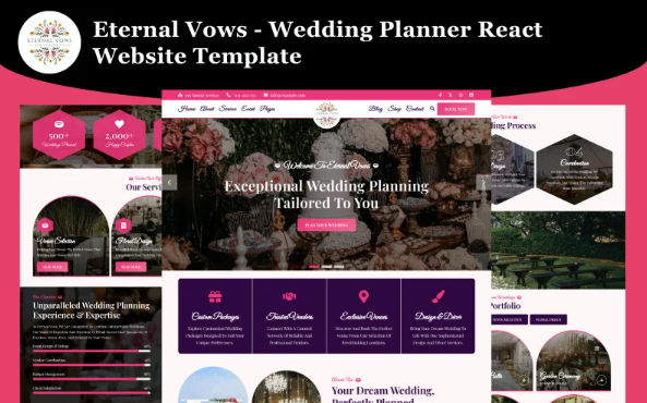 Eternal Vows – Wedding Planner React Website Template