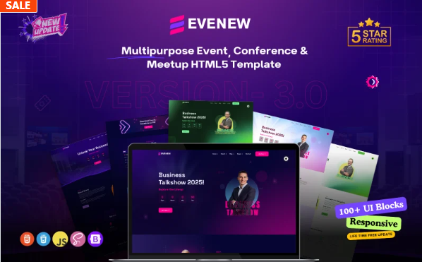 Evenew – Multipurpose Event Conference and Meetup HTML5 Template