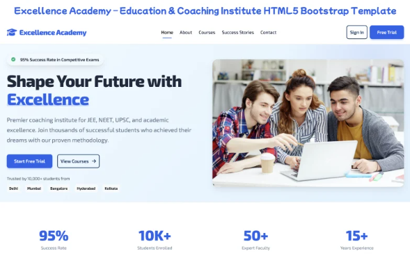 Excellence Academy – Education & Coaching Institute HTML5 Bootstrap Template