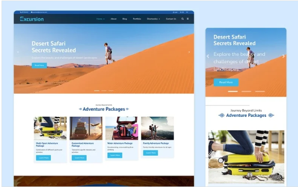 Excursion Travel & Trip Site Template