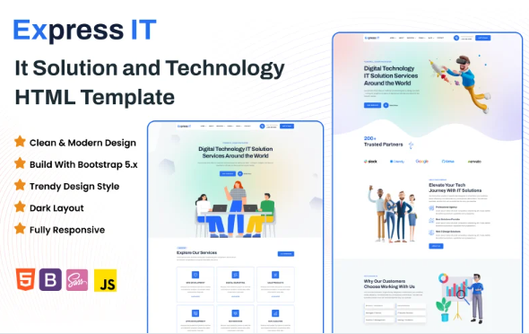 Express IT – It Solution and Technology HTML Template — Template by Templatemonster