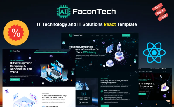 FaconTech – IT Technology and IT Solutions React Template — Template by Templatemonster