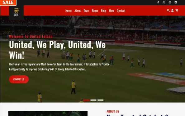 Falcon – Cricket & Sports Club React Website Template