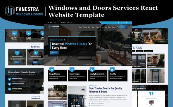 Fanestra – Windows and Doors Services React Website Template — Template by Templatemonster