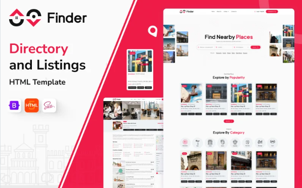Finder – Directory & Listings Responsive HTML Template for Business Directories
