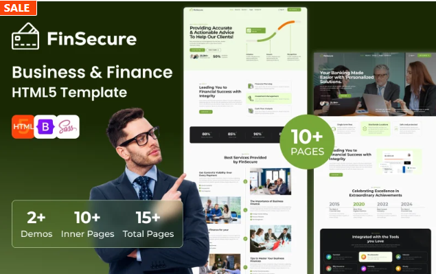 Finsecure - Tax Advisor - Business & Financial Consulting HTML Template Website Template