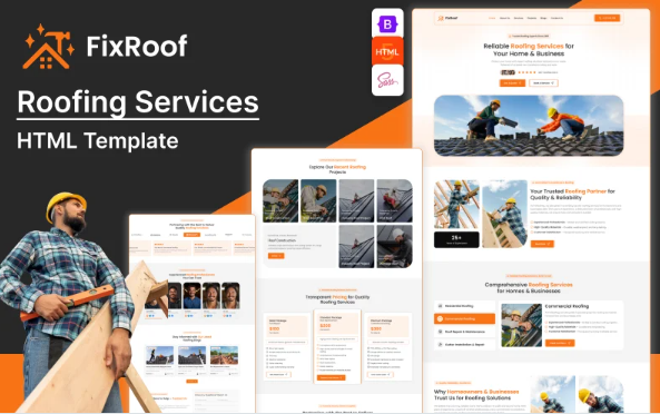 Fix Roof— Roofing Installation & Repair Services HTML Template — Template by Templatemonster