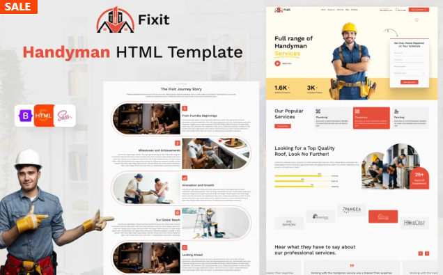 Fixit - Handyman Repair Services HTML Template Website Template