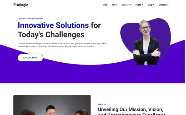 Fixologic | It Service HTML Website Template — Template by Templatemonster