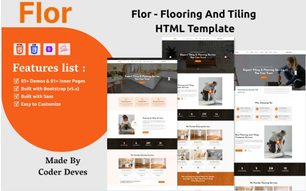 Flor – Flooring And Tiling HTML Template — Template by Templatemonster