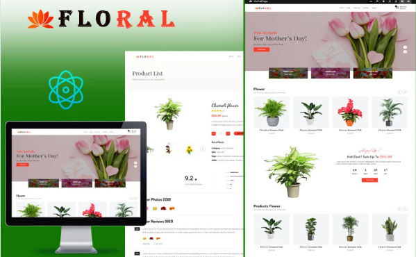 Floral – Flower Shop Ecommerce React Template — Template by Templatemonster