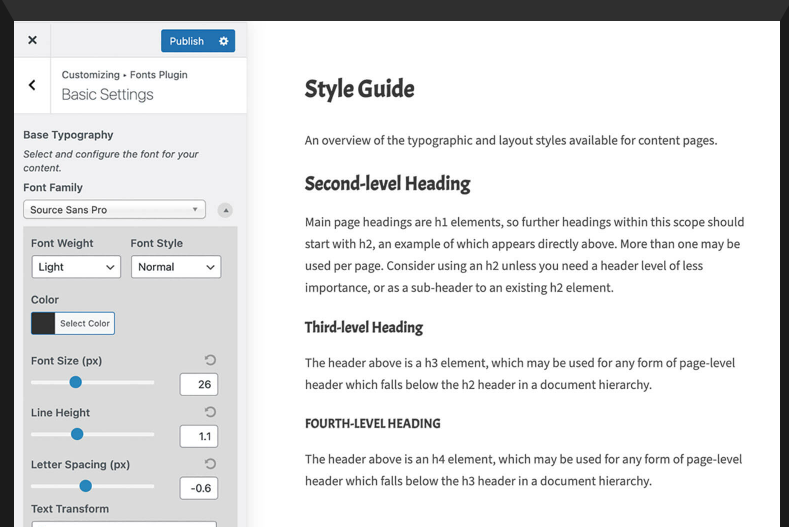 Fonts Plugin Pro