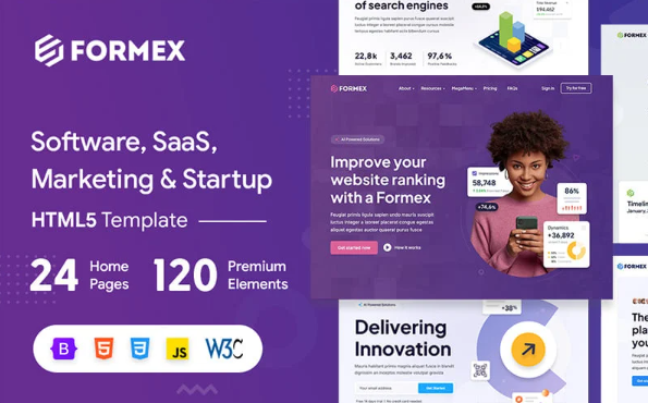 Formex – Software, SaaS & Startup Premium HTML5 Template — Template by Templatemonster