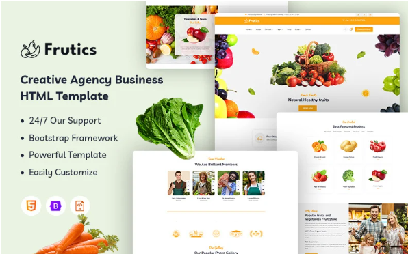 Frutics – Natural Healthy fruits Website Template