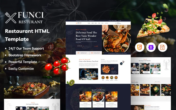 Funci – Restaurant Website Template — Template by Templatemonster