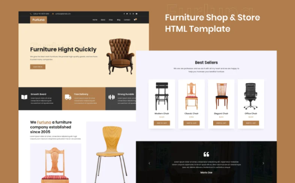 Furluna – Furniture Shop & Store HTML Template — Template by Templatemonster
