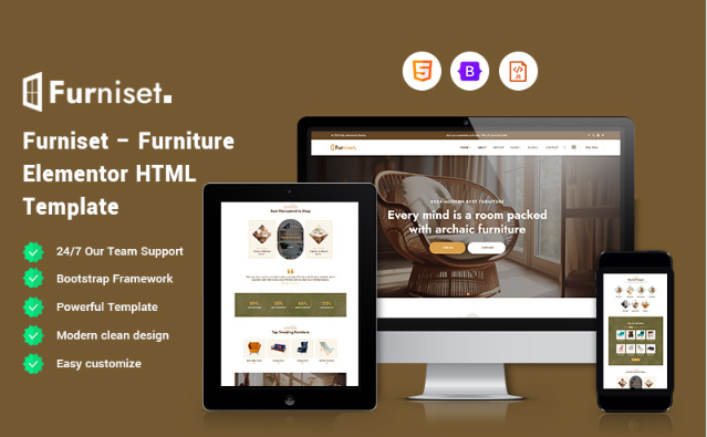Furniset – Furniture Elementor Website Template