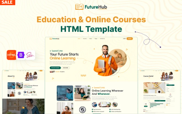 FutureHub – Online Course & Education HTML5 Website Template