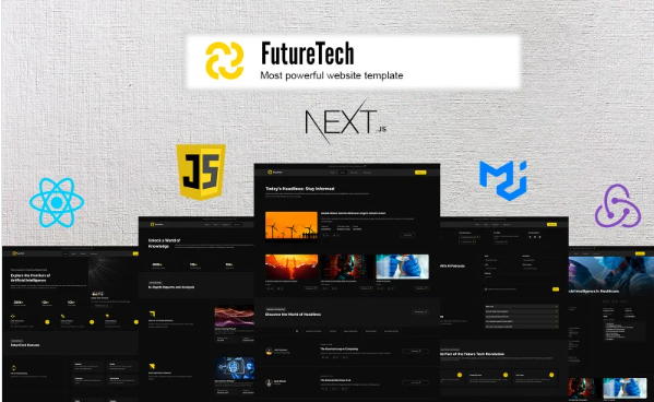 FutureTech – AI and technology, NextJS landing page template — Template by Templatemonster
