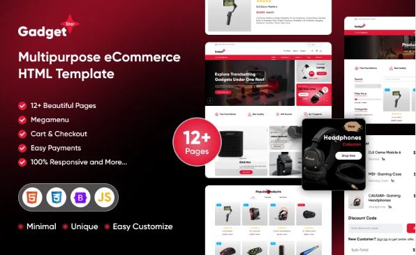 Gadget Star – Multipurpose E-Commerce Website HTML Template