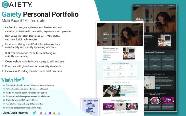Gaiety – Responsive Portfolio Multipage Website Template — Template by Templatemonster