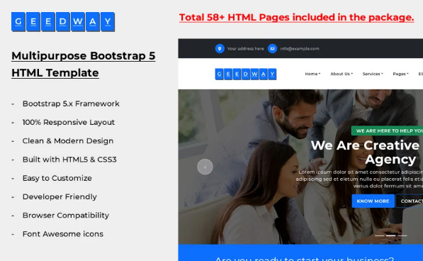 Geedway – Multipurpose Bootstrap 5 HTML Template — Template by Templatemonster