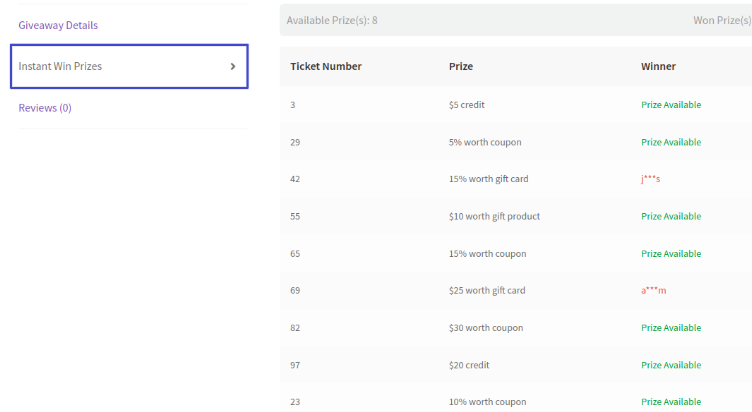 Giveaway for WooCommerce (formerly Lottery)