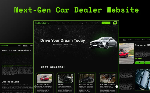 GlitchDrive – Car Dealership Website Template