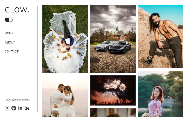 Glow Template - Minimalist Photography HTML Template Made From Scratch Website Template