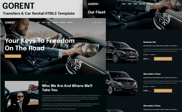 Gorent - Limousine Transfers & Car Rental HTML5 Template Website Template