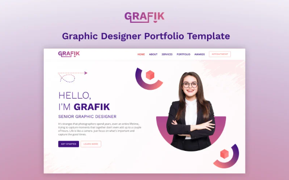 Grafik v1 – Premium Graphic Designer Next.Js Portfolio Template — Template by Templatemonster