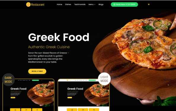 Greek Restaurant Multipurpose Website Template