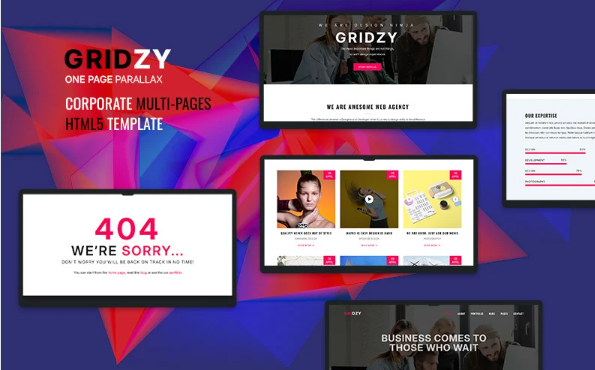 Gridzy – Creative and Corporate Business HTML5 Template — Template by Templatemonster