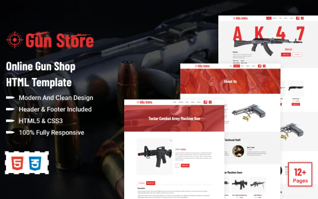 Gun Store - Online Gun Shop HTML Template Website Template