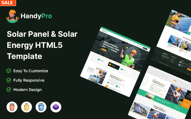 Handypro – Solar Panel & Solar Energy HTML5 Template Website Template