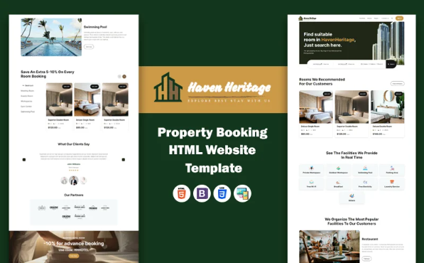 HavenHeritage – Property Booking & Rental HTML Website Template