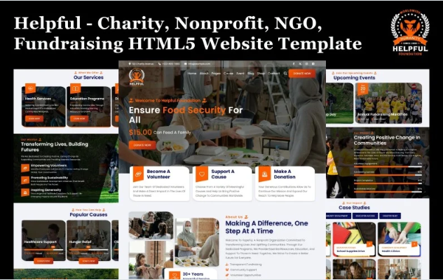 Helpful - Charity, Nonprofit, NGO, Fundraising HTML5 Website Template