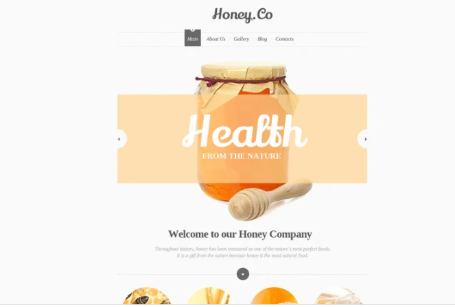 Honey Store Responsive Website Template