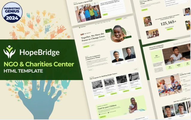 Hope Bridge - NGO Charity & Fundraising HTML Template Website Template