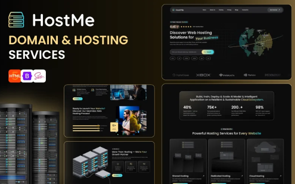Hostme – Web Hosting, Domain and WHMCS Html Hosting Template — Template by Templatemonster