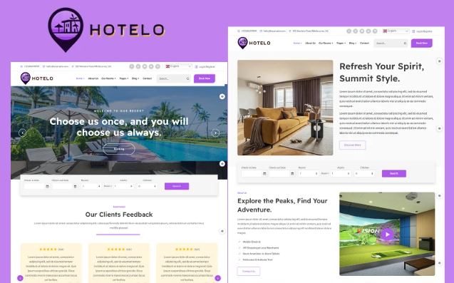 Hotelo - Hotel, Resort, Motel HTML and Bootstrap Responsive Website Template