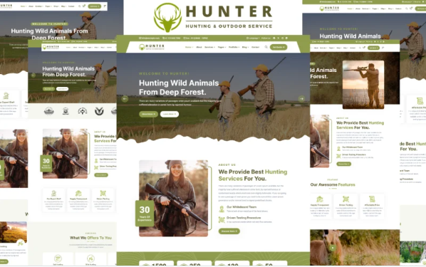 Hunter – Hunting And Outdoor Services HTML5 Template — Template by Templatemonster