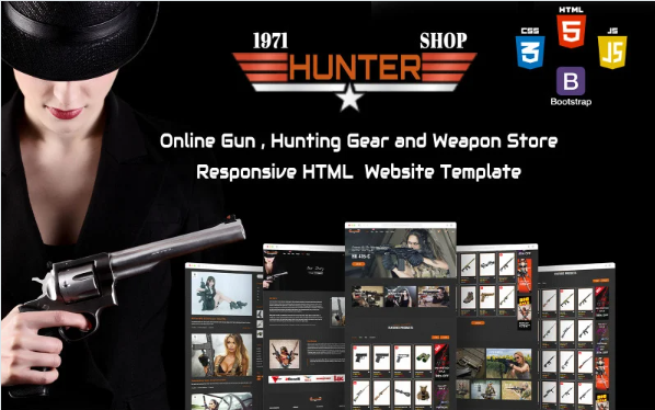 Hunter – Online Gun , Hunting Gear and Weapon Store Responsive HTML Website Template — Template by Templatemonster