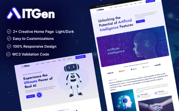 ITGen – Artificial Intelligence & AI Agency HTML5 Bootstrap5 Template