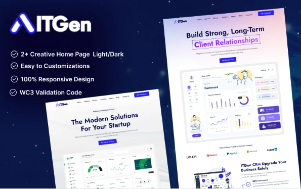 ITGen – IT Solutions, App & Saas Landing Page HTML5 Bootstrap 5 Template