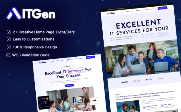 ITGen – IT Solutions, Technology & Business Services Creative HTML5 Template