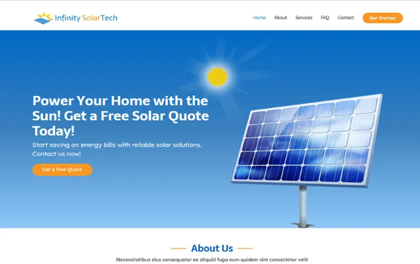 Infinity SolarTech Solutions – Professional Solar Installation & Repair Website Template — Template by Templatemonster
