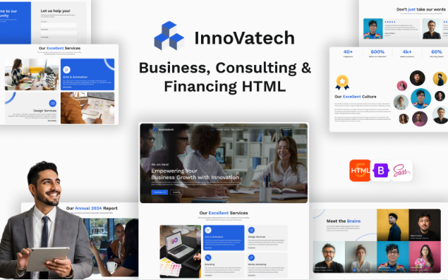 InnoVatech - Corporate & Business Services HTML Template Website Template